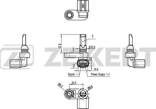 Zekkert SE-6112 - Датчик ABS, частота вращения колеса autodnr.net
