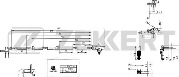 Zekkert SE-6113 - Датчик ABS, частота вращения колеса avtokuzovplus.com.ua