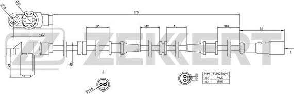 Zekkert SE-6114 - Датчик ABS, частота обертання колеса autocars.com.ua