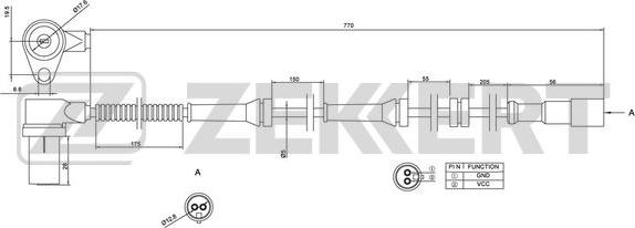 Zekkert se-6115 - Датчик ABS, частота вращения колеса autodnr.net