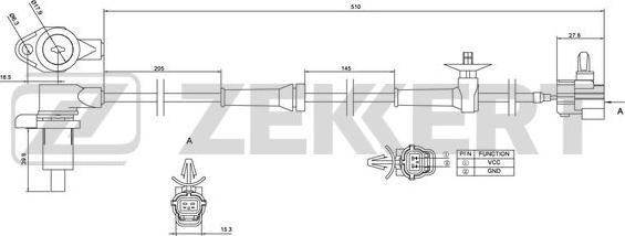 Zekkert SE-6119 - Датчик ABS, частота вращения колеса autodnr.net