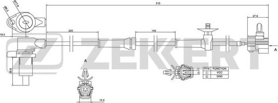 Zekkert SE-6120 - Датчик ABS, частота обертання колеса autocars.com.ua