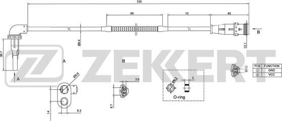 Zekkert SE-6121 - Датчик ABS, частота обертання колеса autocars.com.ua