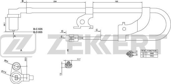 Zekkert SE-6125 - Датчик ABS передн. лев. Suzuki Liana ER  RH 01- autodnr.net