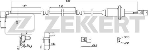 Zekkert SE-6129 - Датчик ABS, частота вращения колеса autodnr.net