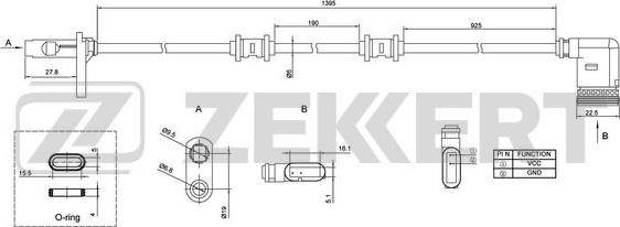 Zekkert se-6131 - Датчик ABS, частота вращения колеса autodnr.net