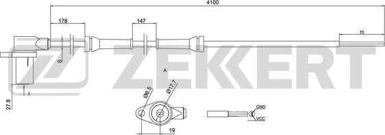 Zekkert SE-6138 - Датчик ABS, частота вращения колеса avtokuzovplus.com.ua