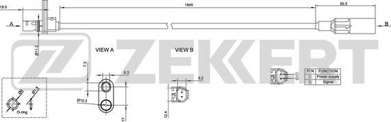 Zekkert SE-6140 - Датчик ABS задн. прав. VW Crafter 30-35 06-  30-50 06-  MB Sprinter 906  907 06- autodnr.net