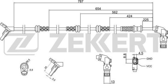 Zekkert SE-6141 - Датчик ABS, частота вращения колеса autodnr.net