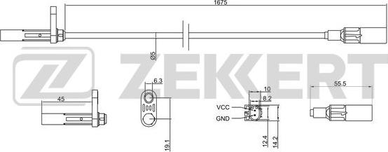 Zekkert SE-6143 - Датчик ABS, частота обертання колеса autocars.com.ua
