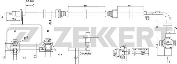 Zekkert SE-6150 - Датчик ABS, частота вращения колеса autodnr.net