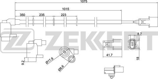 Zekkert se-6155 - Датчик ABS, частота вращения колеса autodnr.net