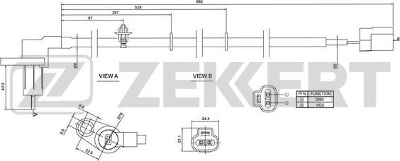 Zekkert SE-6158 - Датчик ABS, частота вращения колеса autodnr.net