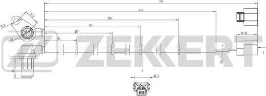 Zekkert SE-6162 - Датчик ABS, частота обертання колеса autocars.com.ua