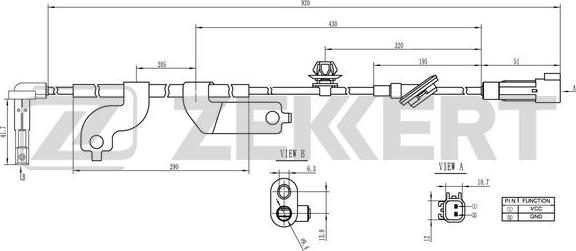 Zekkert SE-6163 - Датчик ABS, частота вращения колеса avtokuzovplus.com.ua