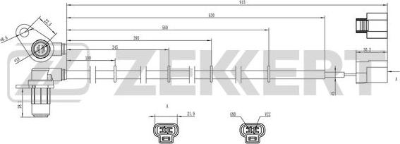 Zekkert SE-6165 - Датчик ABS передн. лев. Mitsubishi Pajero IV 06- autodnr.net