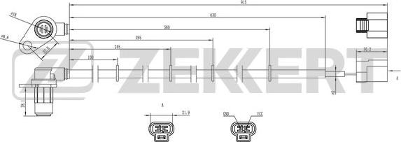 Zekkert SE-6166 - Датчик ABS, частота вращения колеса autodnr.net