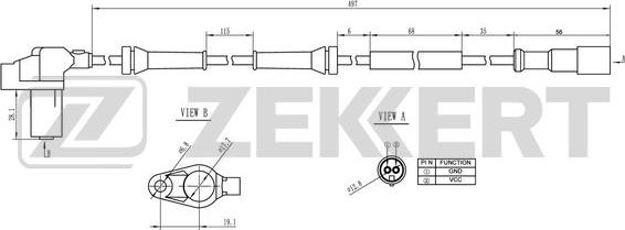 Zekkert SE-6169 - Датчик ABS передн. Renault Clio I  II 98- autodnr.net