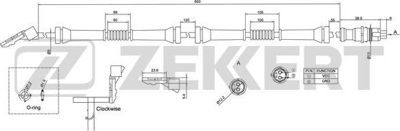 Zekkert SE-6170 - Датчик ABS, частота вращения колеса autodnr.net