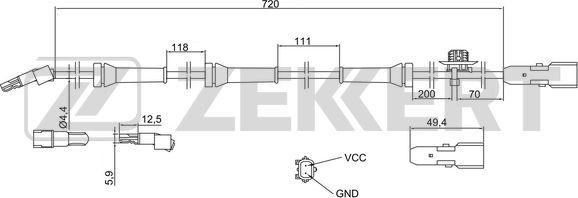 Zekkert se-6171 - Датчик ABS, частота вращения колеса autodnr.net