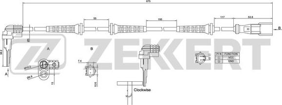 Zekkert se-6172 - Датчик ABS, частота вращения колеса autodnr.net
