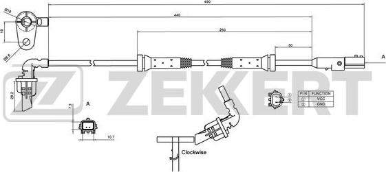 Zekkert se-6175 - Датчик ABS, частота вращения колеса autodnr.net