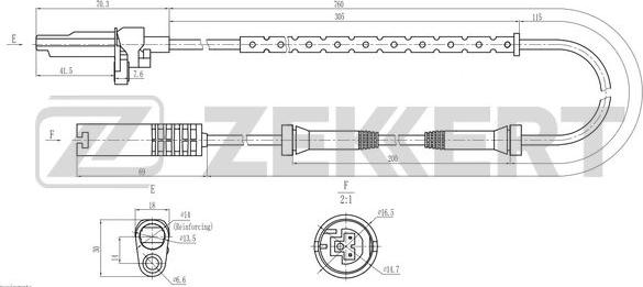 Zekkert SE-6184 - Датчик ABS, частота обертання колеса autocars.com.ua