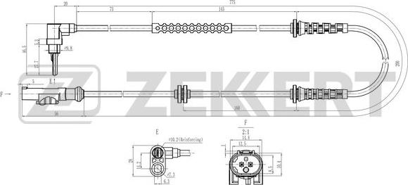 Zekkert SE-6189 - Датчик ABS, частота обертання колеса autocars.com.ua