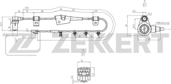 Zekkert SE-6190 - Датчик ABS, частота обертання колеса autocars.com.ua