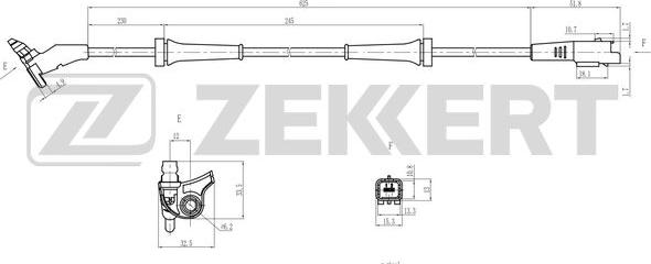 Zekkert SE-6195 - Датчик ABS передн. Citroen C4 I  II 04-  Peugeot 307 04- autodnr.net