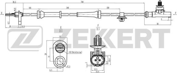 Zekkert se-6198 - Датчик ABS, частота вращения колеса autodnr.net