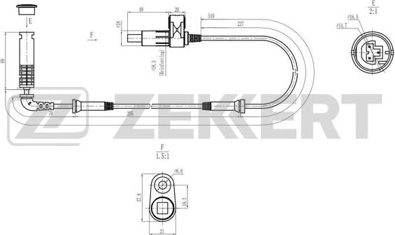 Zekkert SE-6199 - Датчик ABS, частота вращения колеса autodnr.net