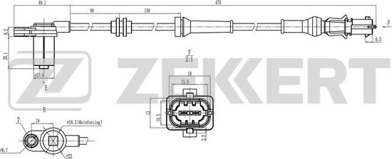 Zekkert SE-6203 - Датчик ABS, частота обертання колеса autocars.com.ua