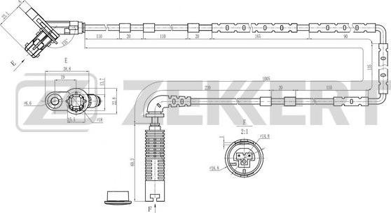 Zekkert SE-6208 - Датчик ABS, частота вращения колеса avtokuzovplus.com.ua