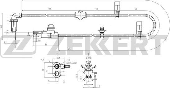 Zekkert SE-6214 - Датчик ABS, частота обертання колеса autocars.com.ua
