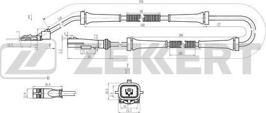 Zekkert SE-6221 - Датчик ABS, частота обертання колеса autocars.com.ua