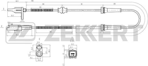 Zekkert SE-6231 - Датчик ABS передн. Citroen C4 Cactus 14-  C3 II  III 09-  C3 Picasso 09-  Peugeot 207 06- autodnr.net