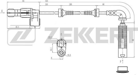 Zekkert SE-6232 - Датчик ABS, частота вращения колеса avtokuzovplus.com.ua