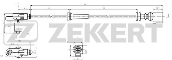 Zekkert SE-6237 - Датчик ABS, частота обертання колеса autocars.com.ua