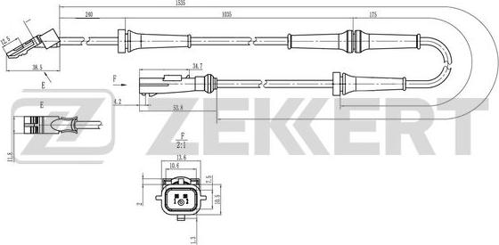 Zekkert SE-6242 - Датчик ABS, частота обертання колеса autocars.com.ua