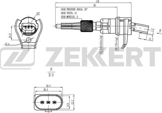 Zekkert SE-8503 - Датчик швидкості, спідометра autocars.com.ua