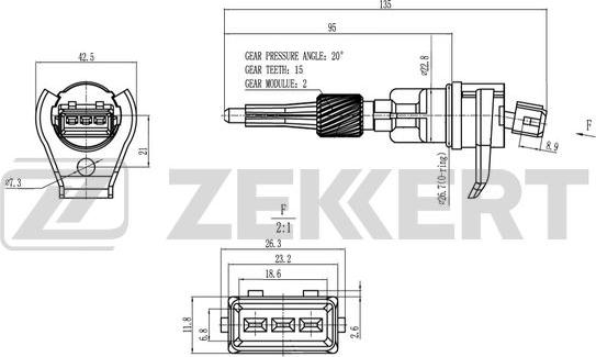 Zekkert SE-8507 - Датчик швидкості, спідометра autocars.com.ua