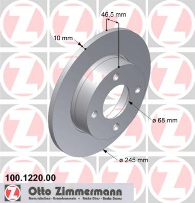 Zimmermann 100.1220.00 - Тормозной диск autodnr.net