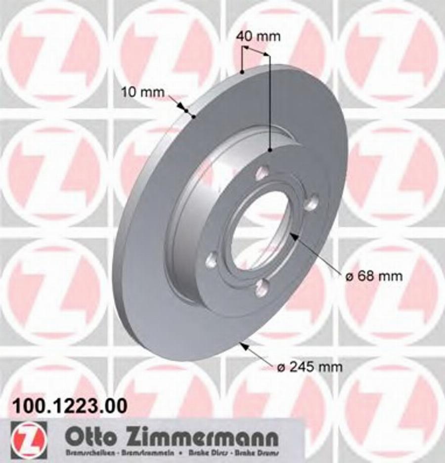 Zimmermann 100.1223.00 - Тормозной диск avtokuzovplus.com.ua