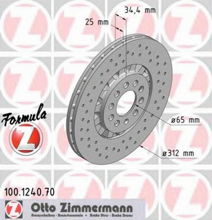 Zimmermann 100.1240.70 - Гальмівний диск autocars.com.ua