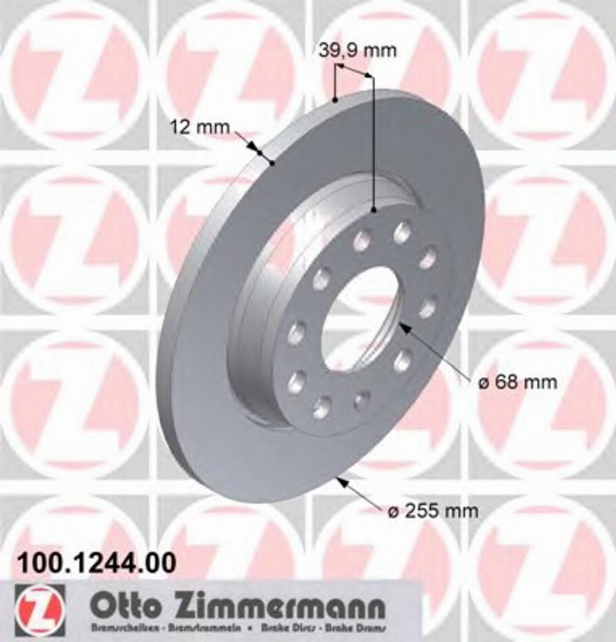 Zimmermann 100 1244 00 - Гальмівний диск autocars.com.ua