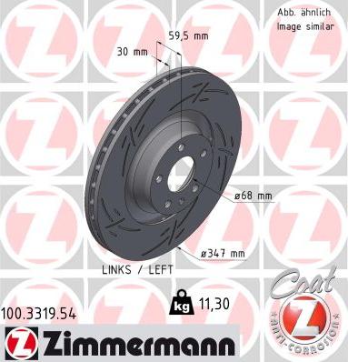 Zimmermann 100.3319.54 - Гальмівний диск autocars.com.ua