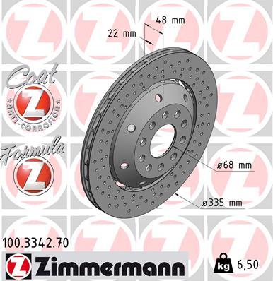 Zimmermann 100.3342.70 - Тормозной диск autodnr.net