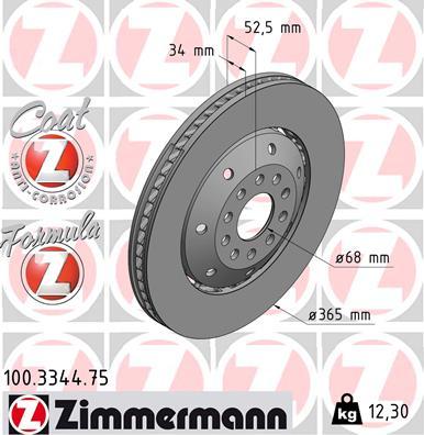 Zimmermann 100.3344.75 - Тормозной диск autodnr.net