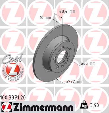 Zimmermann 100.3371.20 - Гальмівний диск autocars.com.ua